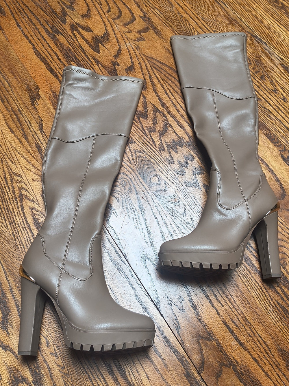 Guess Taylin Thigh High Taupe Platform Boots
